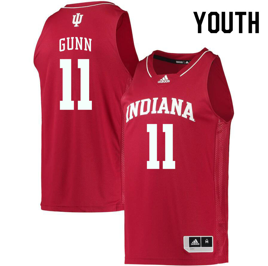 Youth #11 CJ Gunn Indiana Hoosiers College Basketball Jerseys Stitched Sale-Crimson